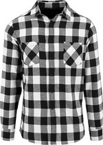 Build Your Brand Heren geruit Flannel Shirt (Zwart/Wit)