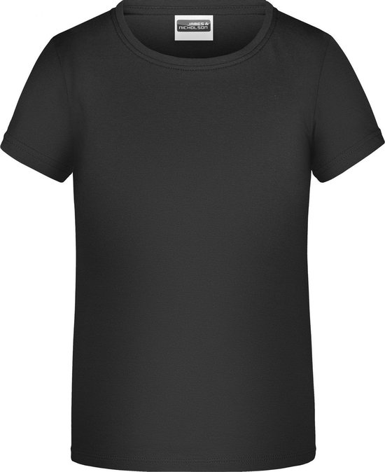 James And Nicholson Childrens Girls Basic T-Shirt (Zwart)