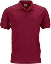 James and Nicholson Heren Werkkleding Polo Pocket Shirt (Rode Wijn)