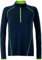 James and Nicholson Dames/dames Sport Top met lange mouwen (Marine / Rechtse Geel)