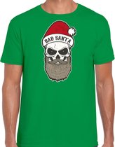Bad Santa fout Kerstshirt / Kerst t-shirt groen voor heren - Kerstkleding / Christmas outfit S