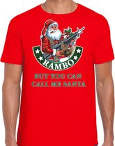 Fout Kerstshirt / Kerst t-shirt Rambo but you can call me Santa rood voor heren - Kerstkleding / Christmas outfit M