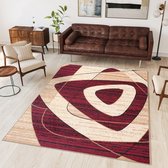 Tapiso Dream Vloerkleed Beige Rood Modern Woonkamer Tapijt Maat- 130x190