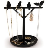 Arbre à bijoux Kikkerland avec oiseaux - Noir