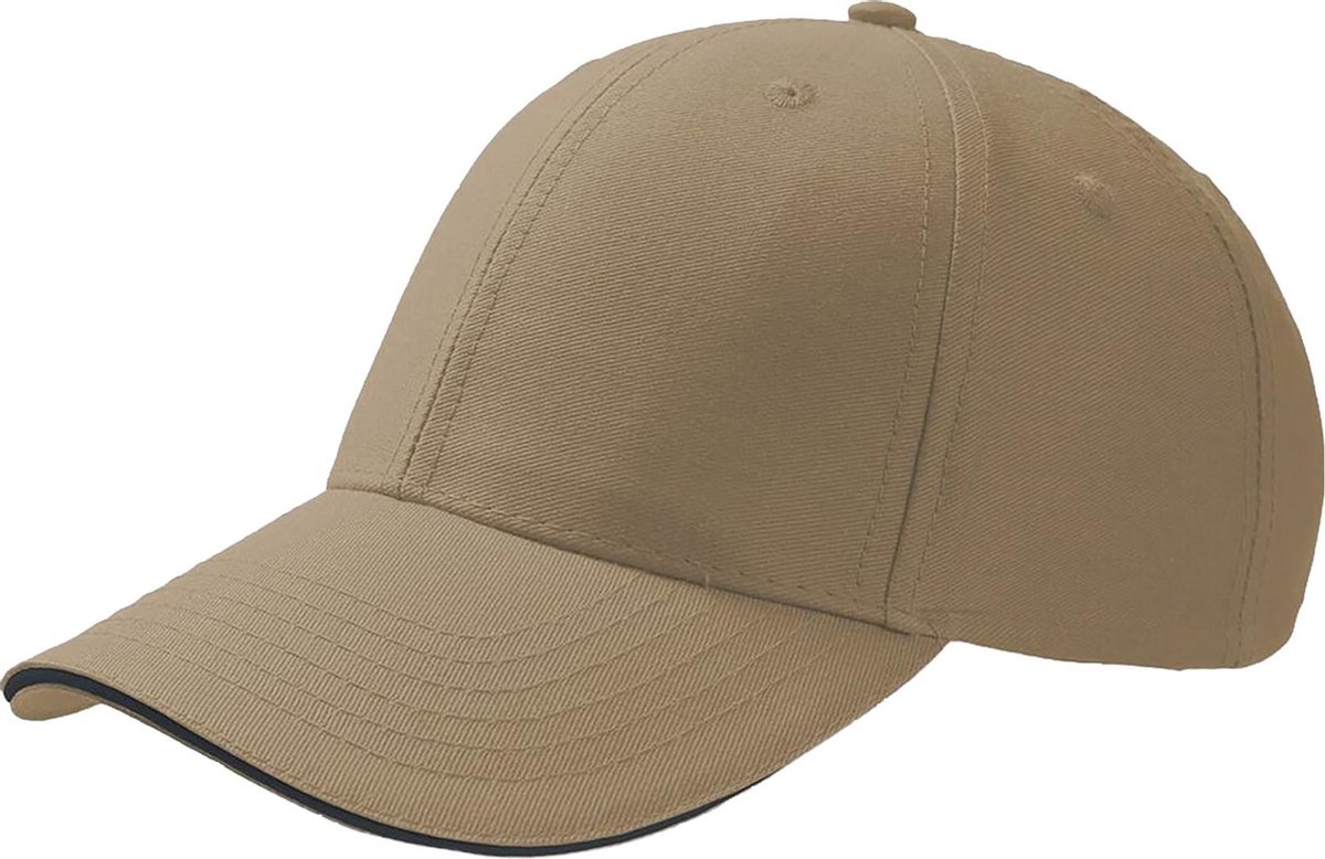 Atlantis Sport Sandwich 6 Panel Baseball Cap (Pakket van 2) (Khaki)