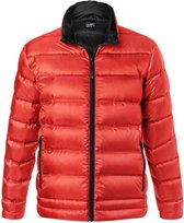 James and Nicholson Heren Quilted Down Jacket (Vlam rood/zwart)