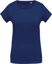 Kariban Dames/dames Organic Crew T-Shirt met halsband (Oceaan Blauwe Heide)