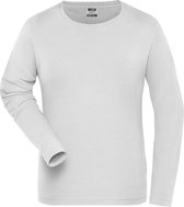 James and Nicholson Dames/dames Organic Cotton Sweater met lange mouwen (Wit)