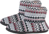 Pantoffels heren hoog model slof met bont - Noors motief grijs -  Maat: 43-44