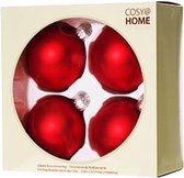 Kerstballen - Rood - Mat - Set van 4 - In glas - Kerstboom - Kerstversiering