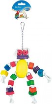 Duvo+ Katoenpop met kleurrijke blokje 33cm