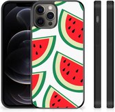Hoesje Bumper Geschikt voor iPhone 12 Pro Max Telefoon Hoesje met Zwarte rand Watermelons