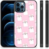 Beschermhoesje iPhone 12 Pro | 12 (6.1") GSM Hoesje met Zwarte rand Sleeping Cats