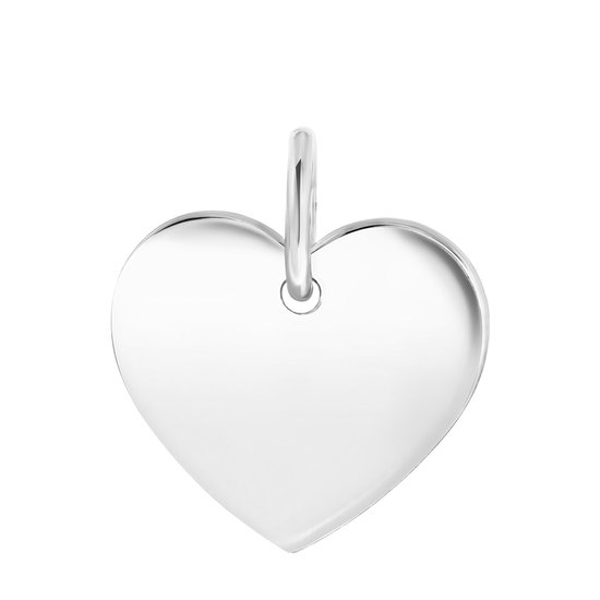 Lucardi Dames Zilveren hanger hart Mix&Match ketting/armband - Hanger - 925 Zilver - Zilverkleurig - Lucardi