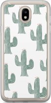 Samsung J7 2017 hoesje siliconen - Cactus print | Samsung Galaxy J7 2017 case | wit | TPU backcover transparant