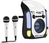 Kara Illumina karaokeset CD USB MP3 lichtshow 2x microfoon mobiel - roze