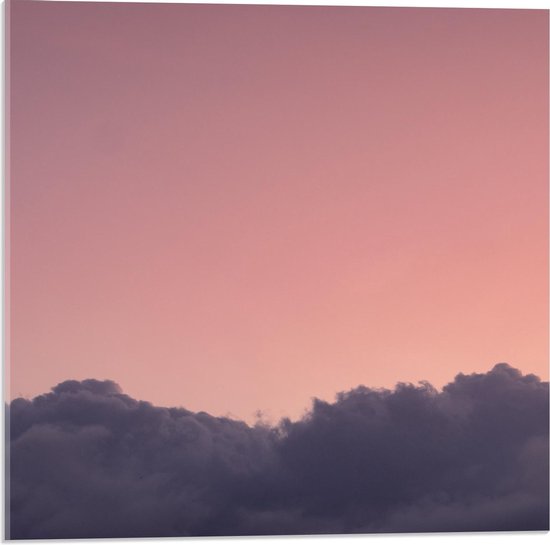 Acrylglas - Paarse Wolken in Roze Lucht - 50x50cm Foto op Acrylglas (Wanddecoratie op Acrylglas)