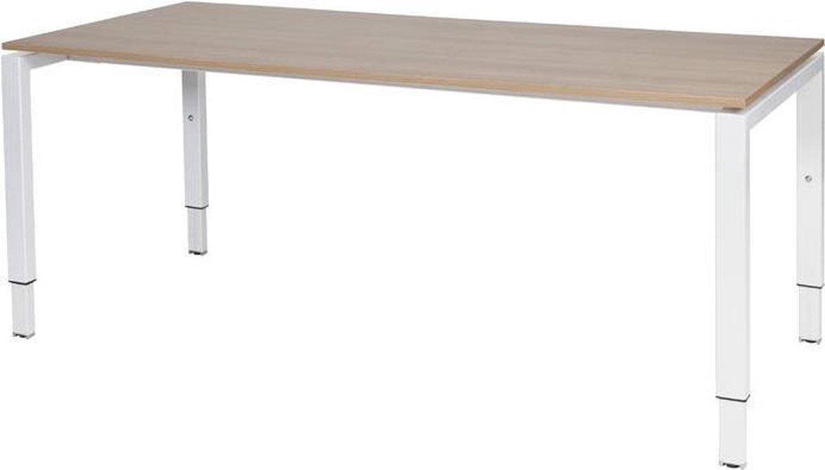 RoomForTheNew Bureau Hartsfield-Bureau - Desk - Bureautafel - Gaming bureau - Game bureau - Computertafel - Bureau - Gaming Desk - Table - Bureau tafel - Computerbureau - Office Desk - Gaming tafel - thuiswerkplek--Havana blad-Wit  onderstel- 180x80