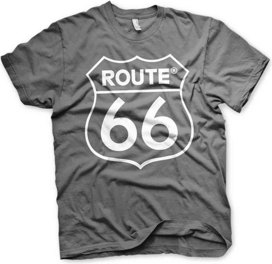 Route 66 Heren Tshirt -2XL- Logo Grijs