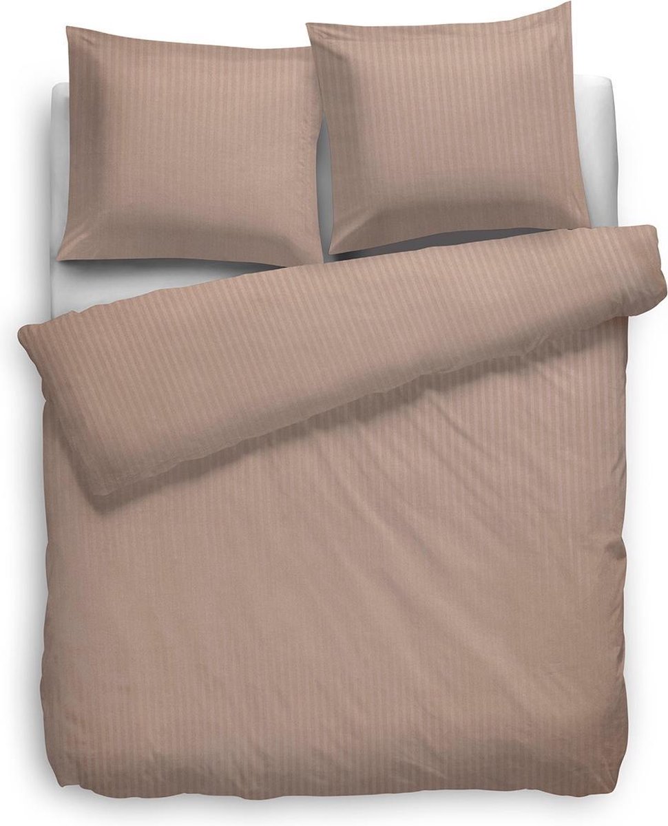 Heckettlane HNL Refined Uni Stripe Dekbedovertrek - 155x220 + 80x80 cm - Misty Rose