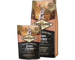 CARNILOVE zalm en kalkoen puppy large breed (70% vlees!) 12 kg + 1,5kg gratis!