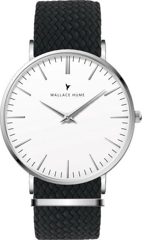 Wallace Hume Klassiek Wit - Horloge - Perlon - Zwart