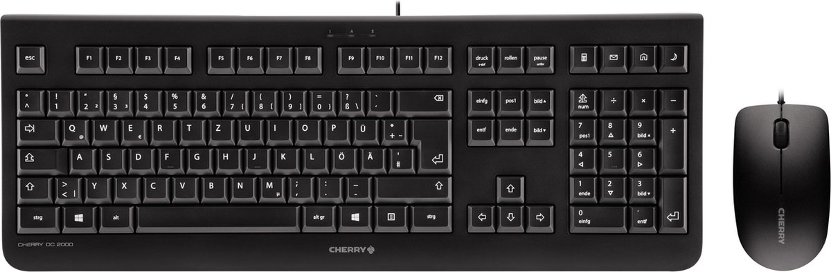 CHERRY DC 2000 - Toetsenbord en muis set - USB - VS - toetsschakelaar: CHERRY LPK - zwart