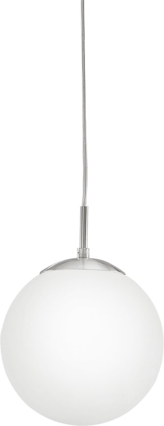 EGLO Rondo - Hanglamp - 1 Lichts - Ø200mm. -Nikkel-Mat - Wit