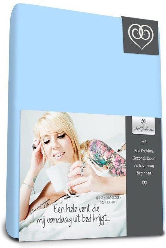 Drap-housse en jersey-lit Bleu - 200 x 200 cm - Bleu