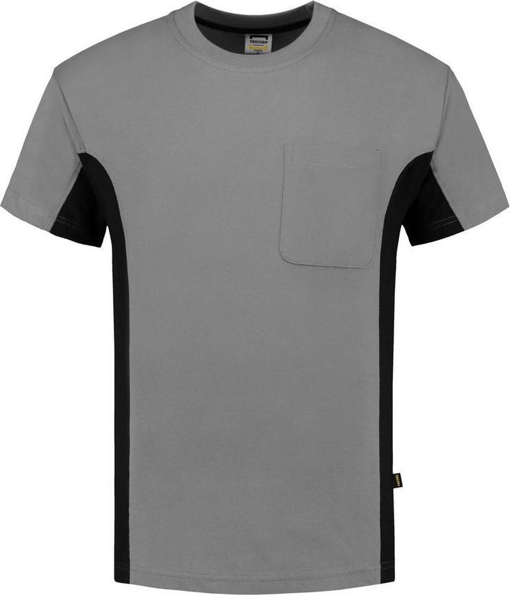 Tricorp T-shirt Bi-Color - Workwear - 102002 - Grijs-Zwart - maat M