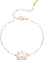 24/7 Jewelry Collection Lotusbloem Armband - Lotus Bloem - Goudkleurig