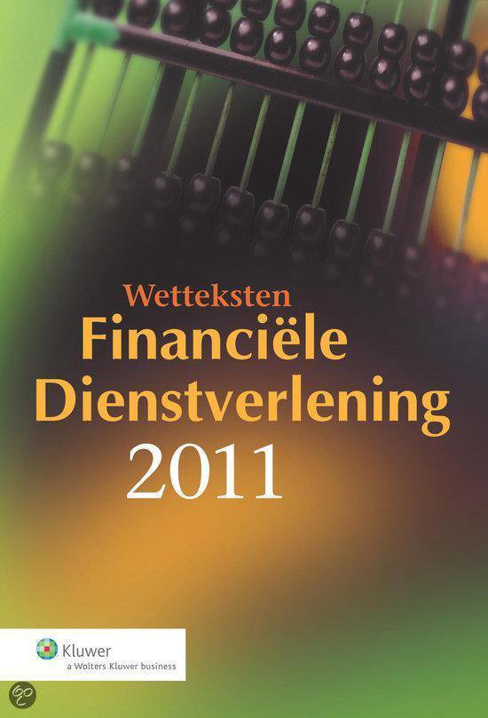 Cover van het boek 'Wetteksten Financiële Dienstverlening / 2011'