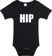 Hip tekst baby rompertje zwart jongens en meisjes - Kraamcadeau - Babykleding 92 (18-24 maanden)