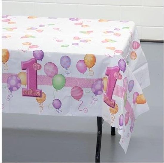 aanpassen hoe te gebruiken Clan Tafelkleed 1e verjaardag roze ballonnen | bol.com