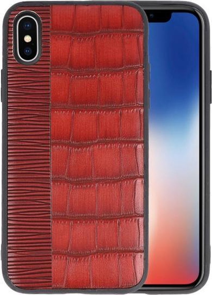 Croco Rood hard case hoesje voor Apple iPhone X