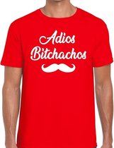 Adios bitchachos tekst t-shirt rood heren - rood heren fun shirt Adios bitchachos M