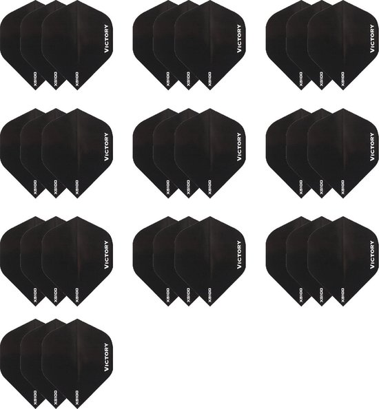 Darts Set - 10 sets zwarte Victory dartflights - flights