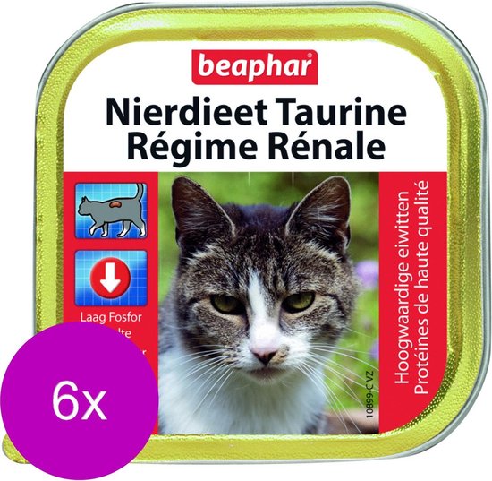 Beaphar Nierdieet Kat Multi Pack Kip/Eend/Lam - Kattenvoer - 6 x 100 g