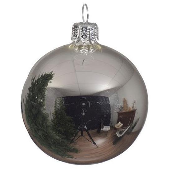 4x Zilveren glazen kerstballen 10 cm - Glans/glanzende -  Kerstboomversiering zilver | bol.com