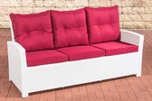 Clp Fisolo 3-zits bank - 1,25 mm Poly rotan - Wit Rood