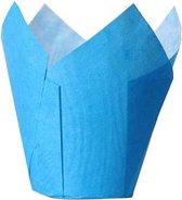 House of Marie Muffin Cups Tulp Blauw pk/36