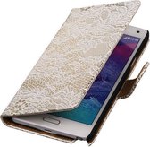 Lace Wit Samsung Galaxy Note 4 Book/Wallet Case/Cover Hoesje