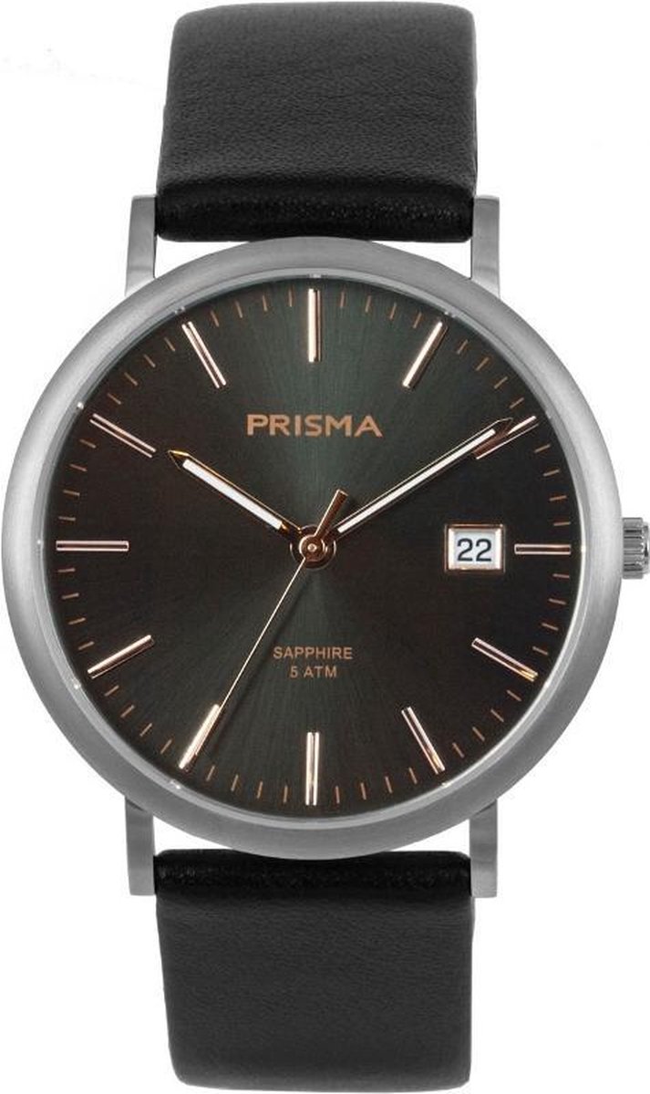 Prisma Horloge P.1668 Heren titanium saffierglas 5 ATM
