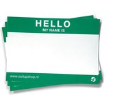 Hello My Name is Stickers - 50 stuks groen witte stickers