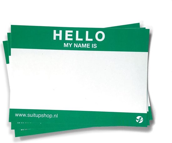 Foto: Hello my name is stickers 50 stuks groen witte stickers