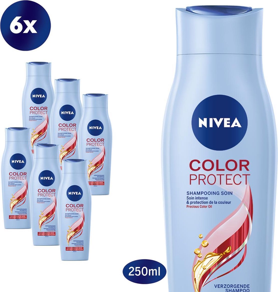 NIVEA Color Care & Protect Shampooing - 6 x 250 ml - Pack économique | bol