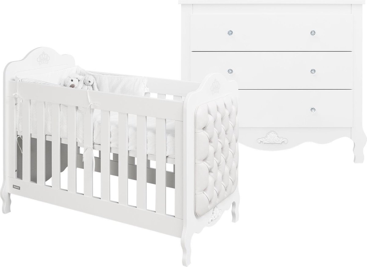 stuiten op Bezet Eindig Bopita Diva 2-Delige Babykamer - Bed - Commode - Wit | bol.com