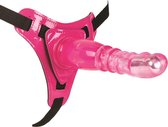 Delfi Toys Vibrator Harness G-Spot Dong Strap-On 17,5 cm Roze