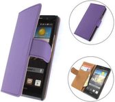 TCC Luxe Hoesje Huawei Ascend G750 Book Case Flip Cover  - Paars