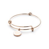 CO88 Collection Majestic 8CB 90123 Stalen Armband met Hangers - Hart - One-size - Rosékleurig / Wit